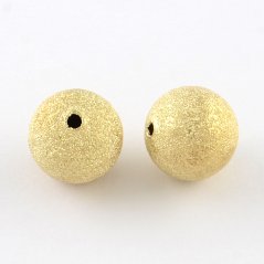 Mosadzná korálka s textúrou - zlatá, 8 mm