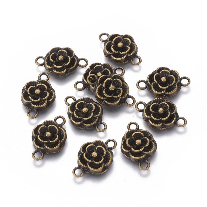 Medzidiel kvetinka bronzová 12x12x3,5mm