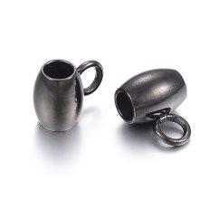 Oddeľovač z 304 ocele, barel, čierny, 7x5x4 mm, očko 2 mm