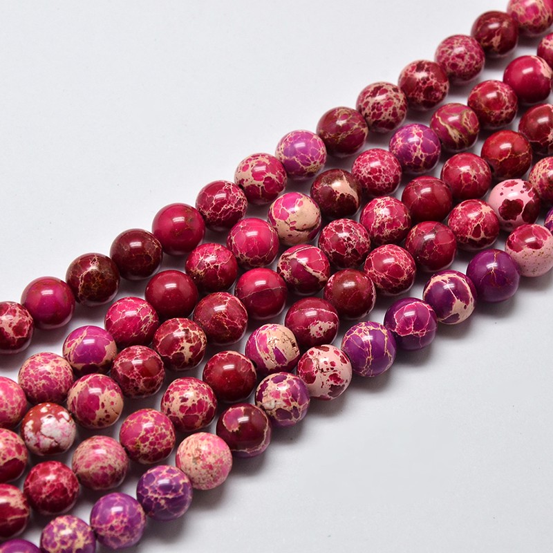 Natürlicher Regalit - Perlen, weinrot, 6 mm