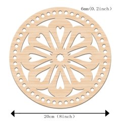 Fa alap kosárhoz, kerek mandala virággal, 200x6 mm