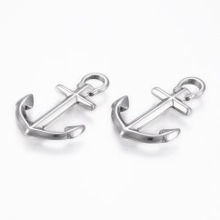 Přívěsek z nerezové oceli 304,"Kotva", 30x20x2.5mm