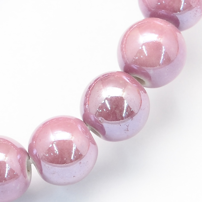 Kerámia gyöngyök - rózsaszín, 8 mm