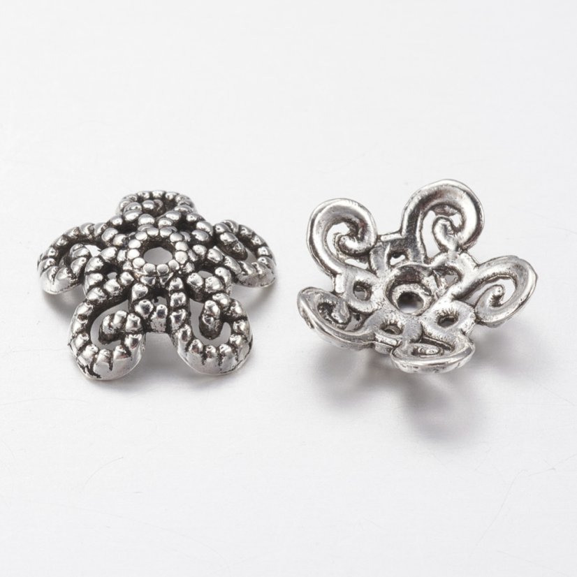 Fém gyöngykupak "virág" 12x3,5 mm