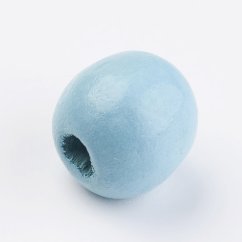 Fa gyöngyök 14x13 mm, világos kék