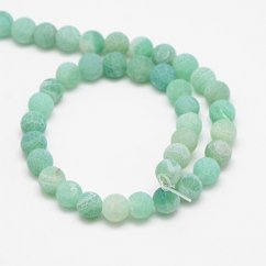 Naturachat - Perlen, Eis, grün, 6 mm