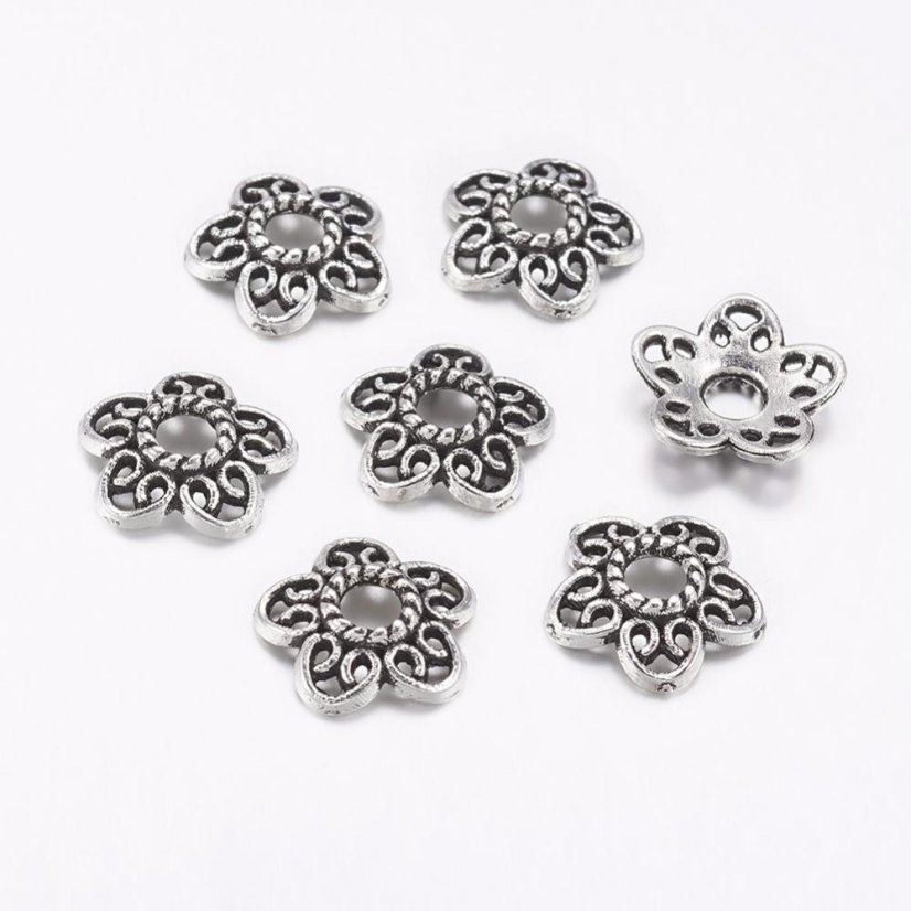 Kovový kaplík "květina" 11x3 mm