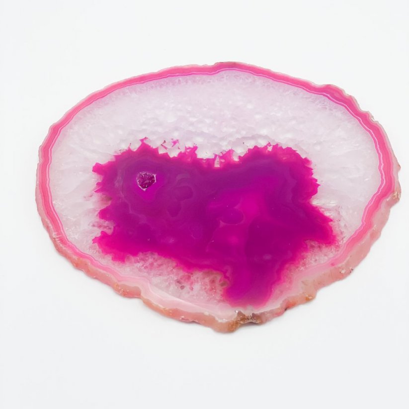 Achatscheibe, rosa, 14x13x0,6 cm
