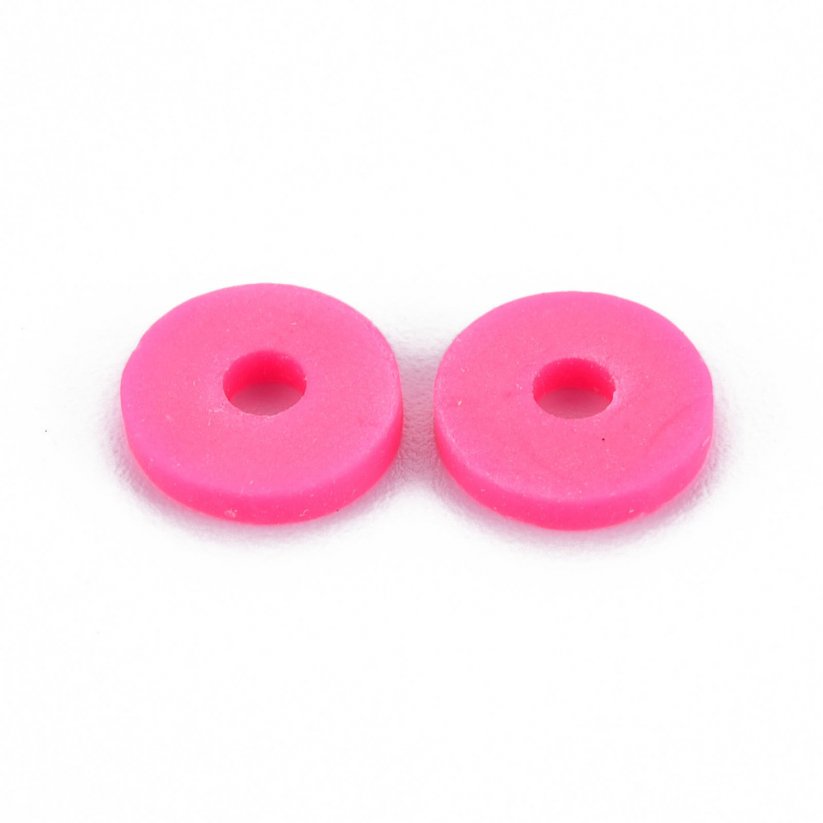 Heishi polimer gyöngy - lila rózsaszín keverék, 8x1 mm