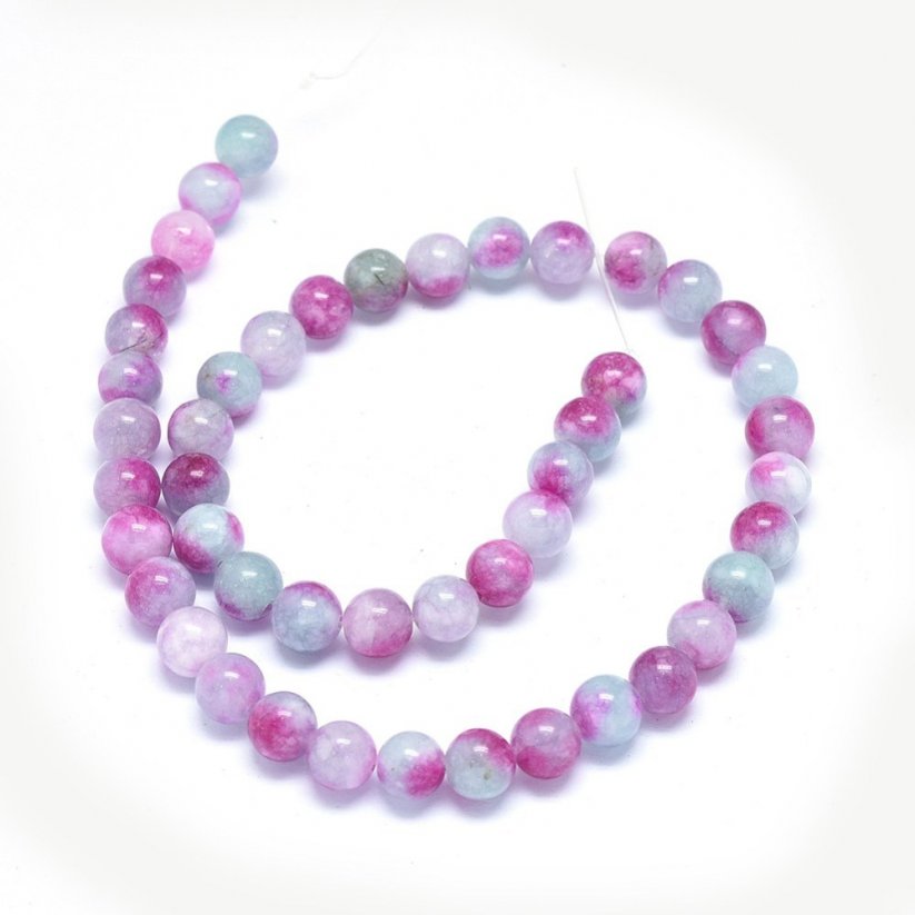 Natürlicher Nephrit - Perlen, rosa-grau, 8 mm