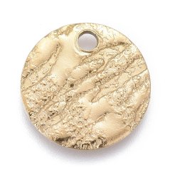 Prívesok z 304 ocele "koliesko s textúrou", 10,5x1 mm