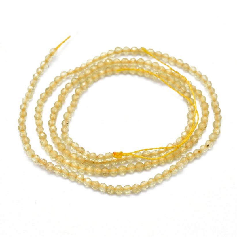 Natürlicher Citrin - Perlen, geschliffen, gelb, 2 mm