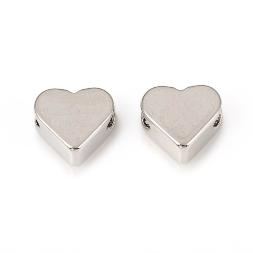 Sárgaréz szívalakú elválasztó - platina 6.5x6.5x3mm