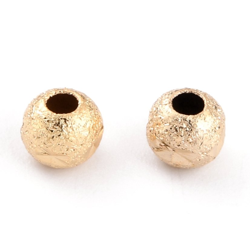 Sárgaréz elválasztó, stardust gömb, arany, 4x3,5 mm