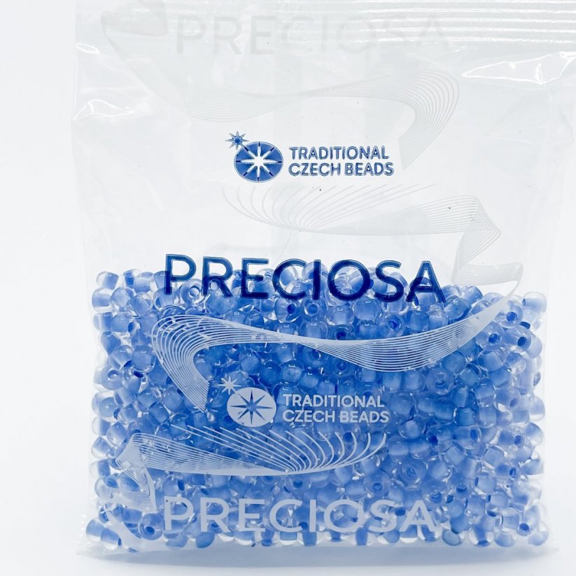 PRECIOSA rokajl 6/0 č. 38665, průhledně modrý - 50 g