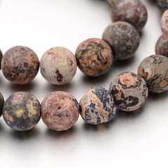 Přírodní leopardí jaspis - korálky, matné, vícebarevné, 8 mm