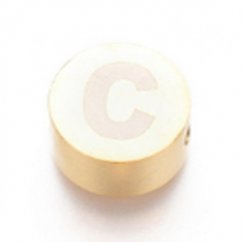 Abstandhalter aus Stahl, Buchstabe C, golden, 10x4,5 mm