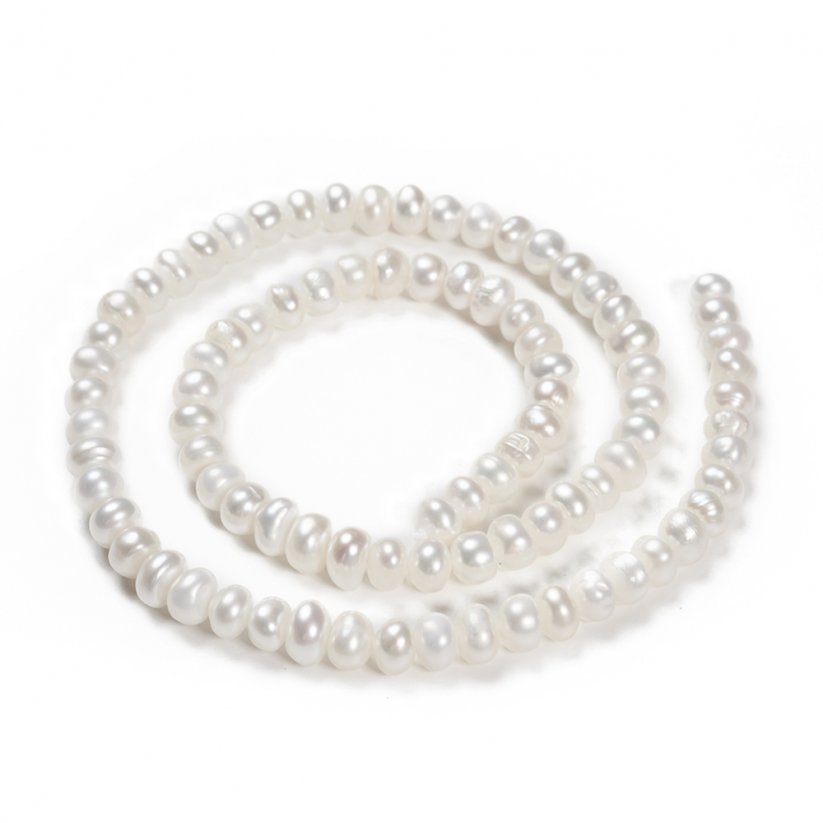 Přírodní říční perly, rondelka, 5-6x4 mm