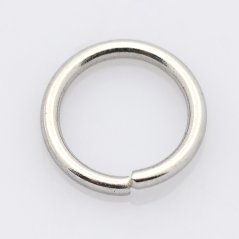 Otvorený prepojovací krúžok z 304 ocele, strieborný, 5,5x0,8 mm