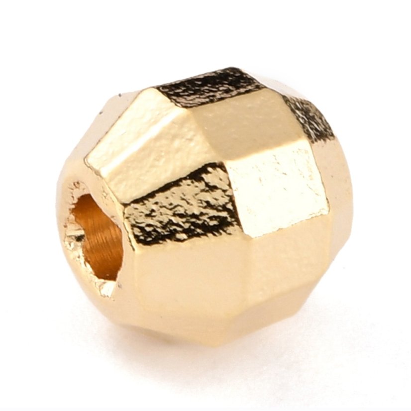 Mosazný oddělovač, kulička, zlatá, 7x7 mm