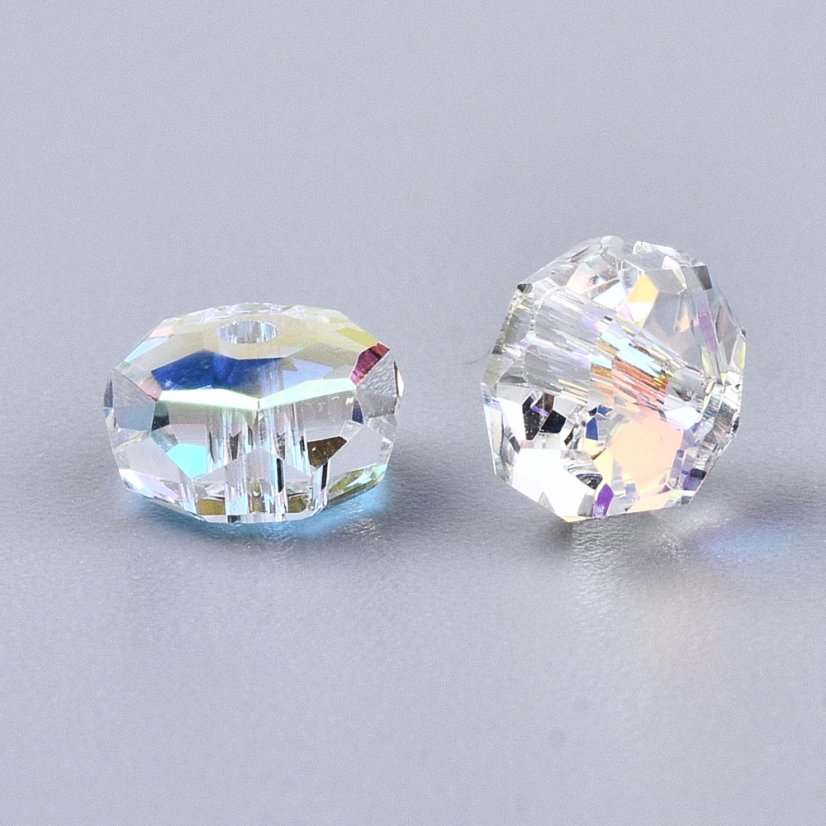 Broušené skleněné rondelky, pokovené, 6,5x3,5 mm