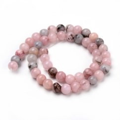 Natürlicher Jaspis - Perlen, Kirschblüte, rosa, 6 mm