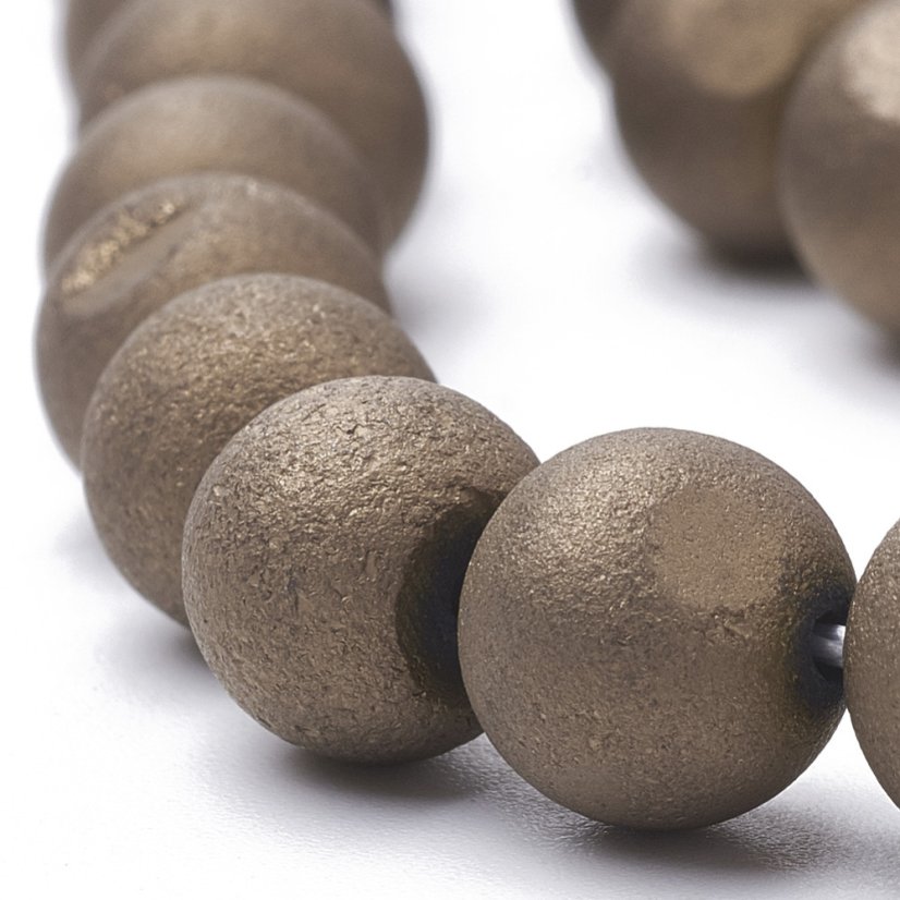 Přírodní pokovená drúza z achátu, hnědá, 6 mm