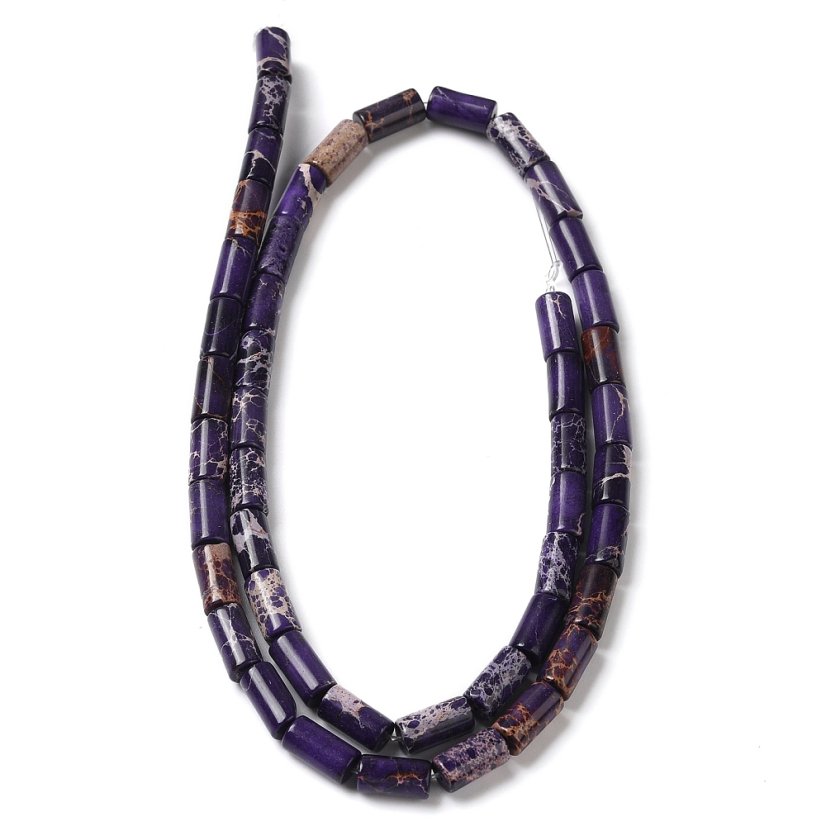 Přírodní regalit - válečky, fialové, 8 × 4,5 mm