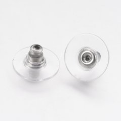 Náušnicové zarážky s plastovým terčíkem z 304 oceli, 6x11x0,5mm