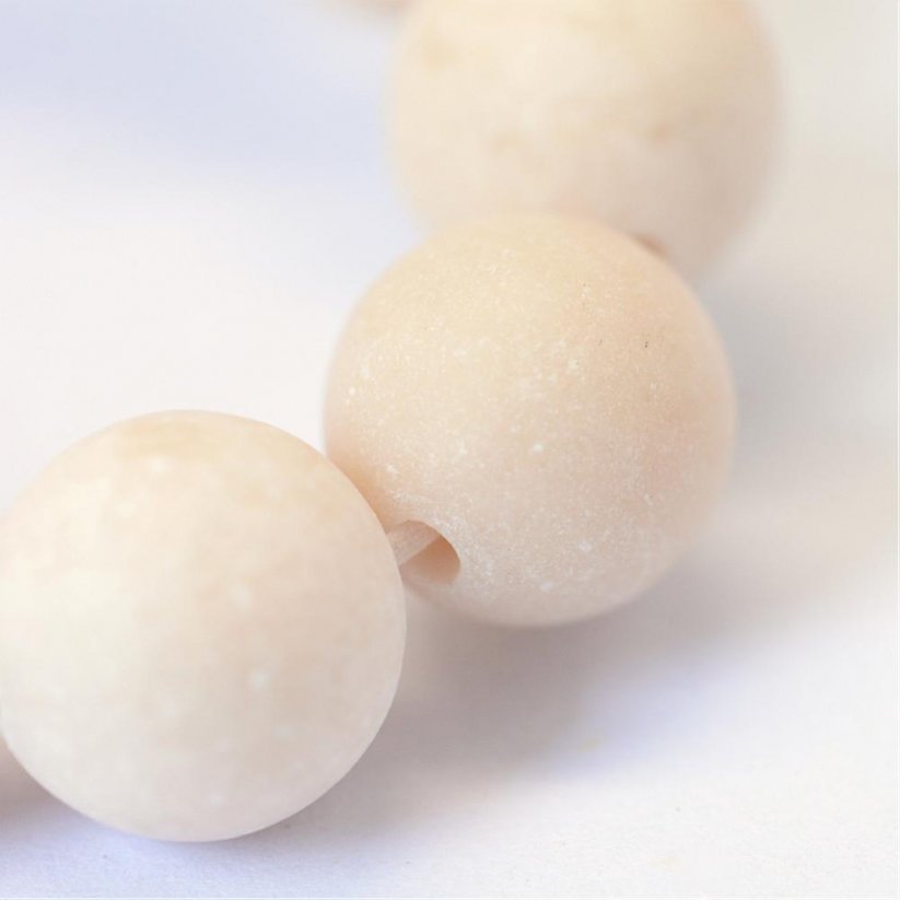 Natürliche Kalksteinfossilien - Perlen, weiß, 8 mm