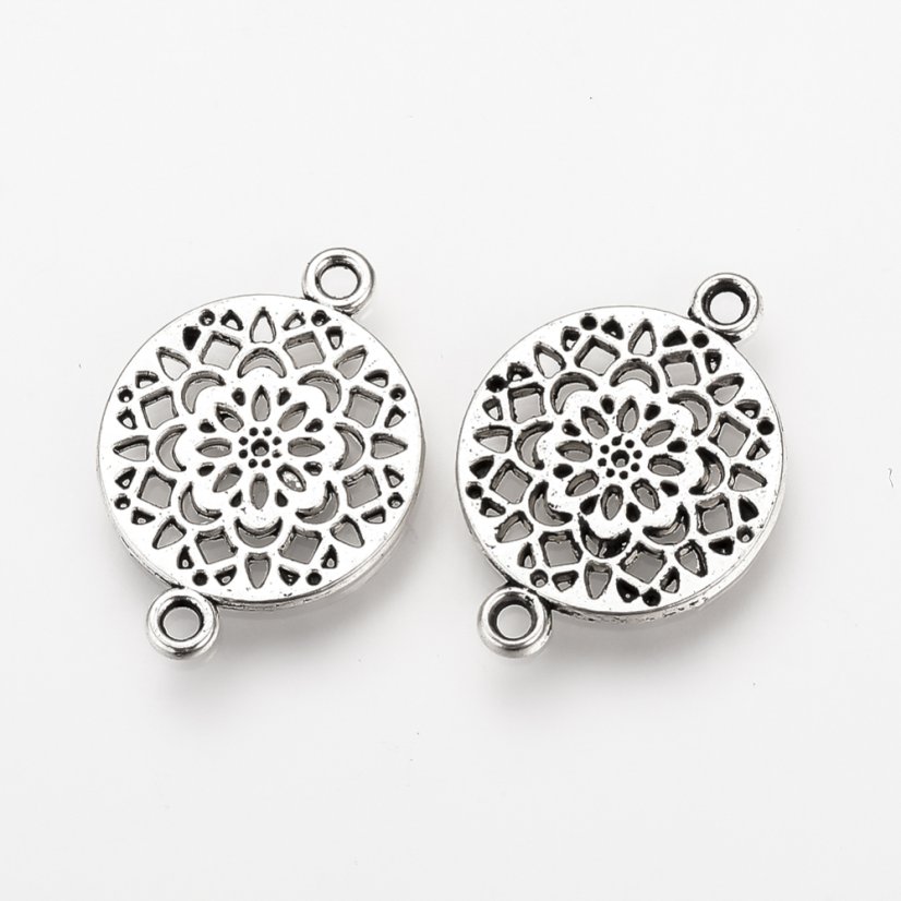 Medzidiel "kytička" - strieborný, 20x14x1mm