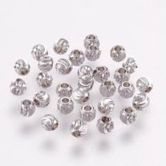 Sárgaréz elválasztó, texturált golyó, 4x3mm