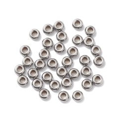 Oddeľovač z 304 ocele, rondelka, strieborná, 4x2 mm