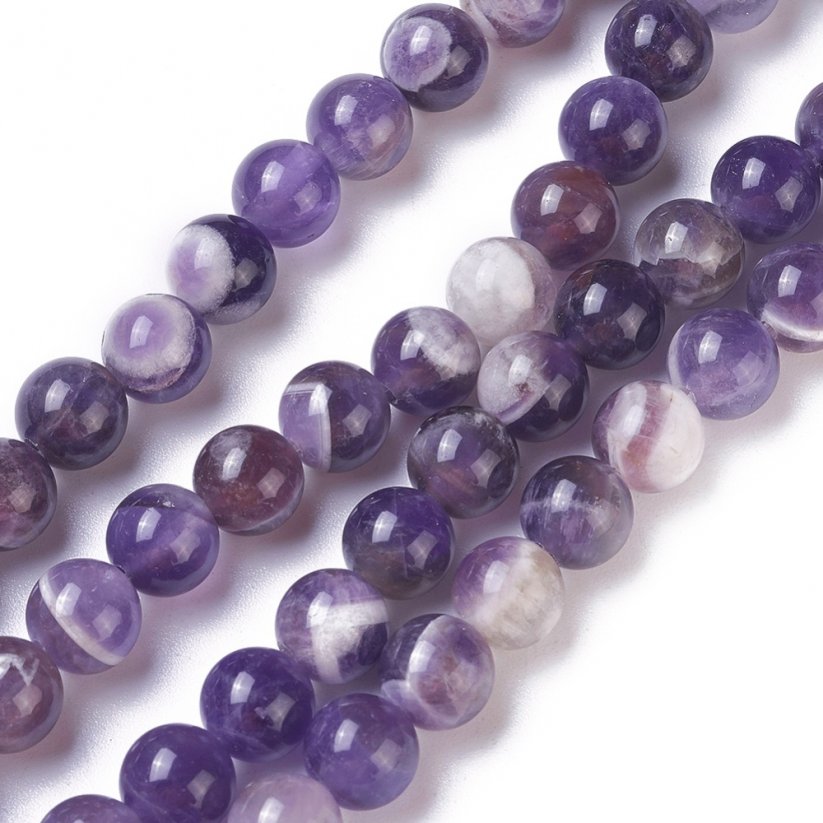 Natürlicher Amethyst - Perlen, lila, 8 mm