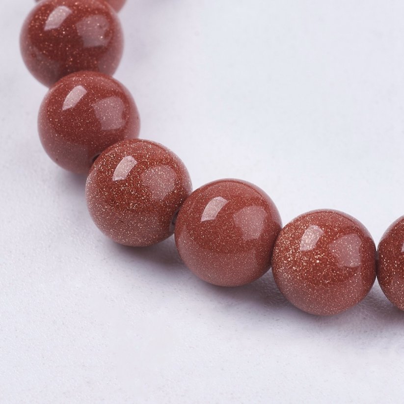 Synthetischer Sonnenstein - Perlen, orange, 6 mm