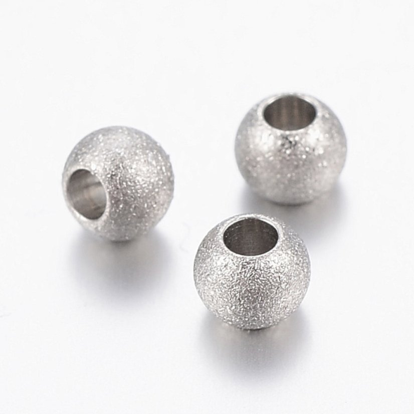Texturált acélgyöngy, 4x3 mm