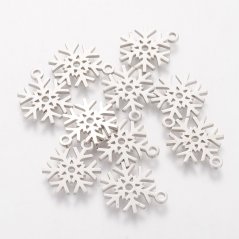 Přívěsek z nerezové oceli 304,"Vločka", 15.4x11.7x1mm