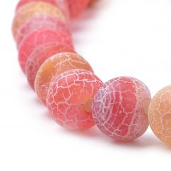Naturchalcedon (Drachenachat) - Perlen, Eis, orange, 8 mm