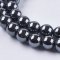 Synthetischer Hämatit - Perlen, metallisiert, Klasse A, schwarz, 6 mm