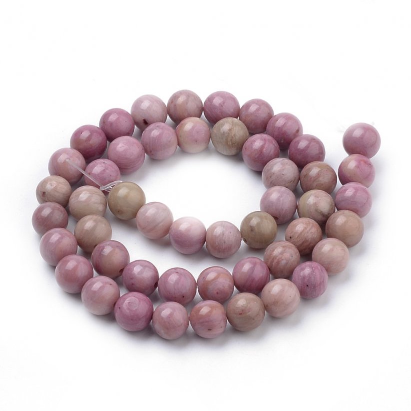 Natürlicher Rhodonit - Perlen, rosa, 8 mm