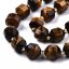 Természetes tigrisszem - gyöngyök, fekete-barna, dupla tű, 10x9,5mm