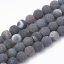Gestreifter Naturachat - Perlen, matt, grau, 8mm