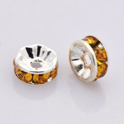 Strassz kerek kövekkel - sárga 6x3mm