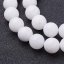 Natürlicher Nephrit - Perlen, matt, weiß, 8 mm