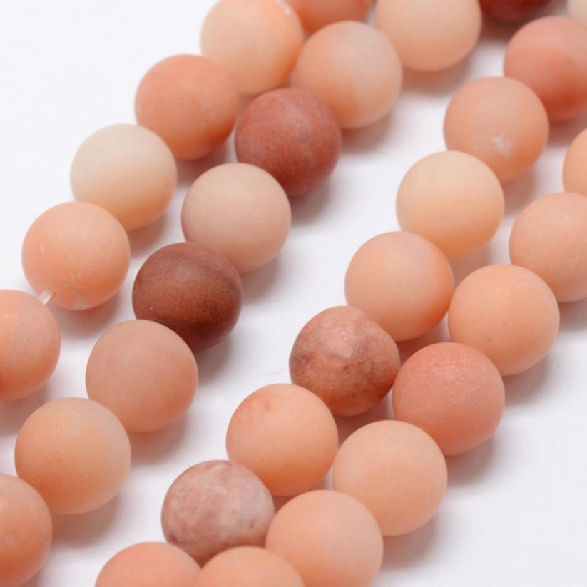 Natürlicher Aventurin - Perlen, orange, matt, 8 mm