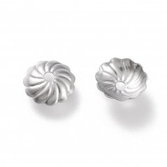 Perlenkappe "Blume" aus 304 Stahl, 7x7x2 mm