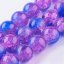 Dvoubarevné skleněné korálky - praskané, modro-fialové, 8 mm