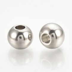 Köztes elem 304 acélból, golyó, ezüst, 3 mm