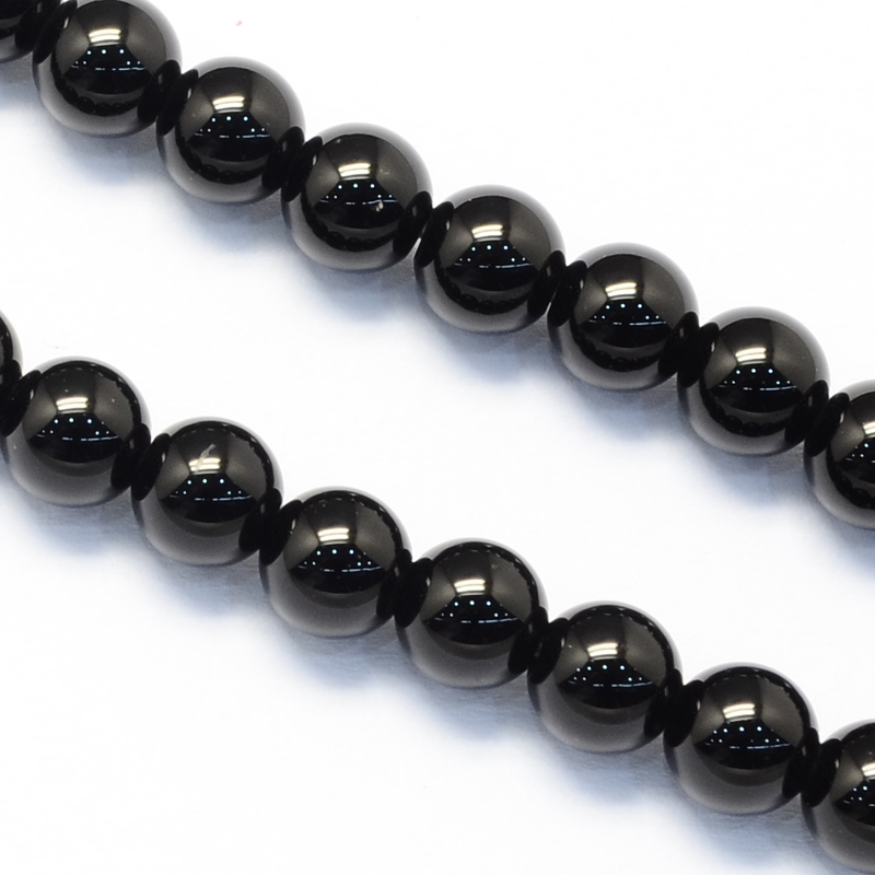 Přírodní onyx - korálky, černé, 8 mm