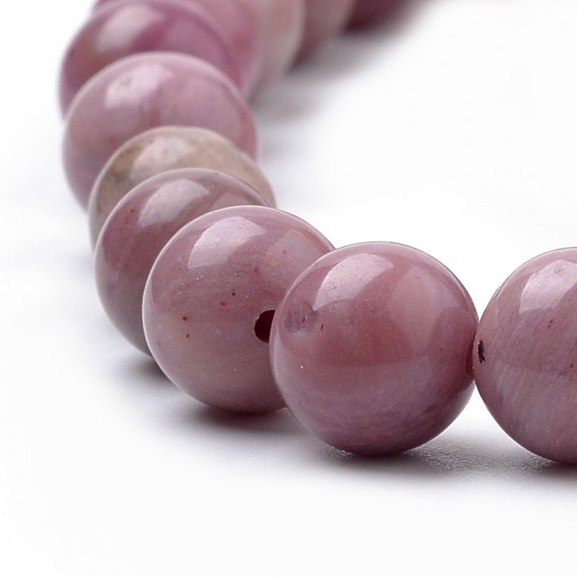 Természetes rodonit - gyöngyök, rózsaszín, 6 mm